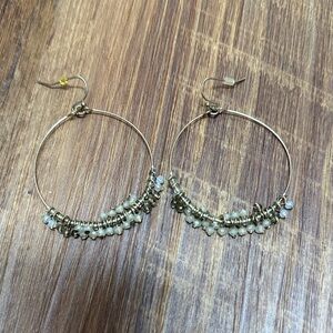 Elegant Gold Hoop Earrings with Beaded Accents